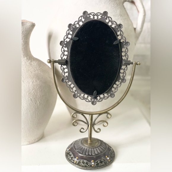 VINTAGE | Ornate Brass Swivel Mirror - Picture 4 of 5